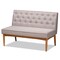 Baxton Studio Riordan Mid-Century Modern Grey Fabric and Walnut Brown Finished Wood 5-Piece Dining Nook Set 186-11355-11356-9308-9305-Zoro - alternate 3